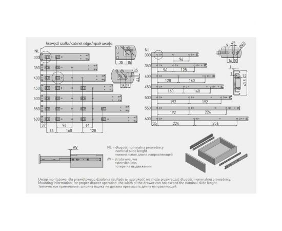 Шариковые направляющие с выталкивателем GTV PK-P-H45-400-GX – изображение 2