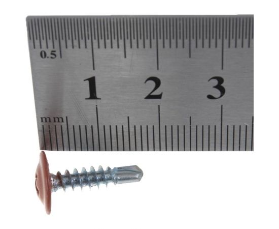 Прессшайба Качественный КРЕПЕЖ 4.2х16 мм, коричневая медь RAL 8004, сверло, 250 шт 0300223 КЧ – изображение 3