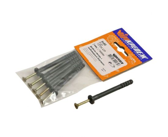 Дюбель-гвоздь с грибовидным бортиком VIPкрепеж 6х60, 5 шт. 13704 VIP – изображение 3