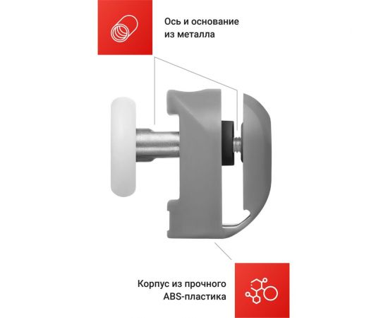 Ролики для душевой кабины BIRD HOUSE 23 мм, набор 8 шт 50953 – изображение 3