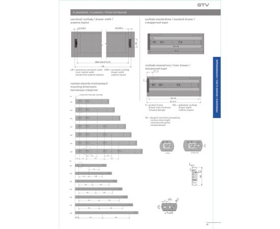 Шариковые направляющие GTV Versalite LIGHT с доводчиком PK-L-H45-450-GX – изображение 3