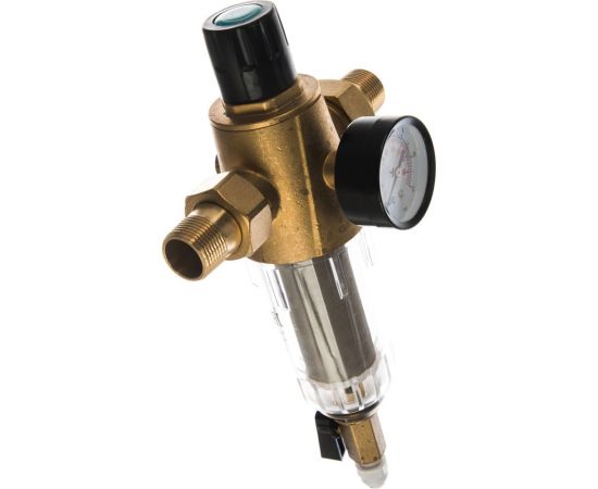 Фильтр 3/4, для холодной воды, с прямой промывкой, с манометром, d65 Гейзер Бастион 7508075233 32680 – изображение 4