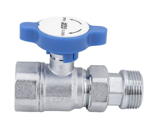 Шаровой кран FARс американкой, хром, 1"", синяя ручка FS 3052 1B – изображение 4