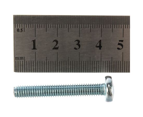 Винт DIN 7985 с полукруглой головкой, оцинкованный М6х40, 35шт - коробка Tech-Krep 105228 – изображение 4