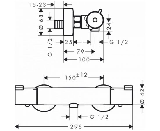 Термостатический смеситель для душа HANSGROHE 13211000 Ecostat 1001 CL 00000048182 – изображение 5