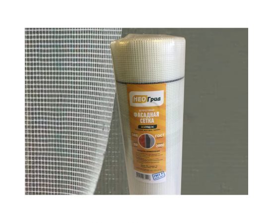 Фасадная сетка НЕОГРИД ФС щелочестойкая 165 г/м2, 1x50 яч.5x5 2928 – изображение 7
