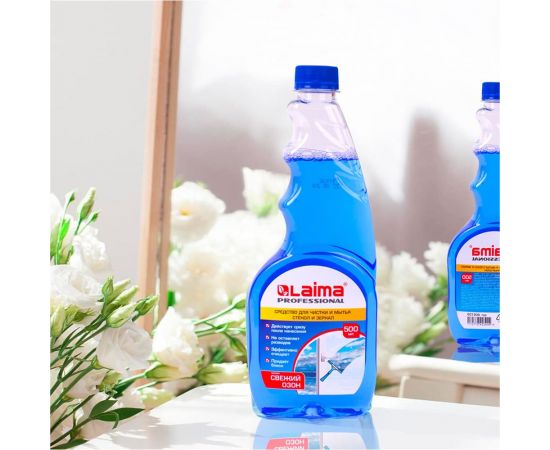 Средство для мытья стекол и зеркал ЛАЙМА LAIMA PROFESSIONAL сменный блок, 500мл 606739 – изображение 7
