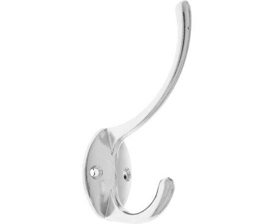 Мебельный крючок ТУНДРА KM208CP, двухрожковый, цвет хром 1866182 