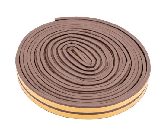 Самоклеящийся уплотнитель СХТ Е-профиль, коричневый, 10 м СХ0058 