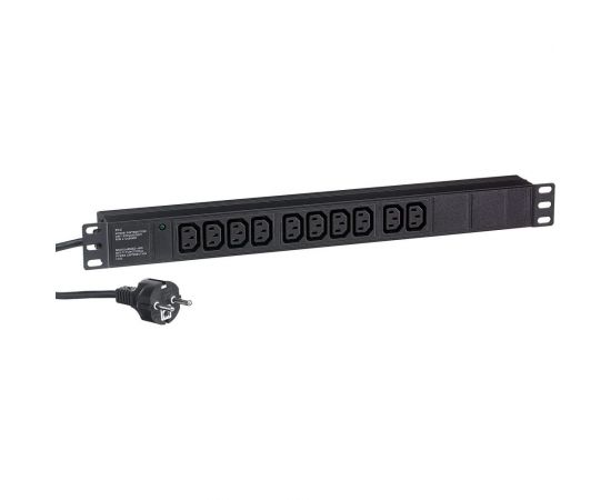 Блок розеток ExeGate ServerPro PDU-19H005 Al-10C13-EU3CU, 19, 1U, алюминий, 10 IEC 320 C13, евро, 3м 280863 