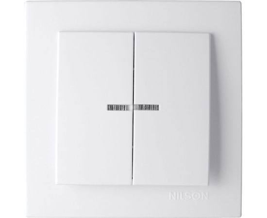 2-клавишный выключатель Nilson СУ с подсветкой, TOURAN-ALEGRA-THOR, белый 24111004 