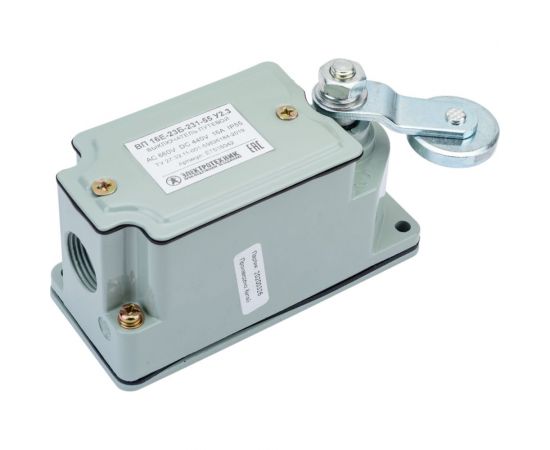 Путевой выключатель Электротехник ВП 16Е-23Б-231-55 У2.3, рычаг с роликом, с сальником, ход вправо, cамовозврат, 1з и1р, IP55 ET518042 