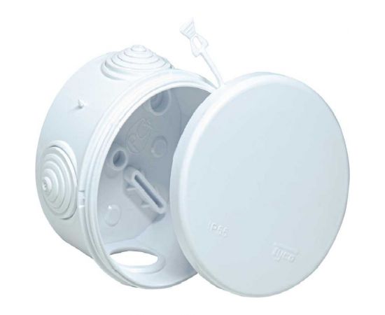 Распределительная коробка Рувинил Тусо для открытой проводки D 80 мм H50 мм белая 67025Б 