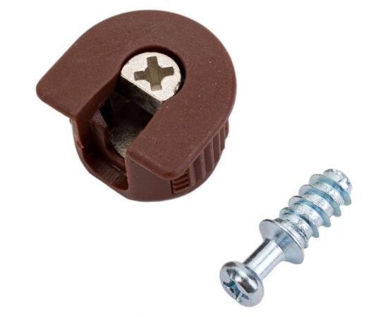 Эксцентриковая стяжка Tech-Krep коричневая D20 мм 2 шт. пакет 153886 