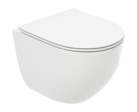 Подвесной унитаз Teymi Lina Media безободковый, сиденье микролифт T40105 ЦБ-00266662 