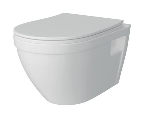 Подвесной унитаз Teymi Vitra безободковый, сиденье микролифт T40804 ЦБ-00267163 