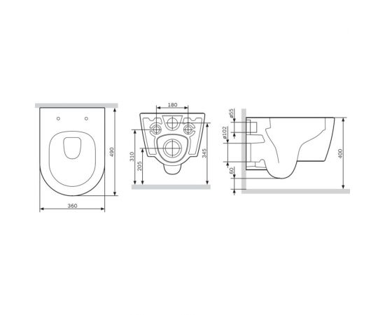 Подвесной унитаз с сиденьем микролифт AM.PM Func 49 см FlashClean C8F1700SC – изображение 11