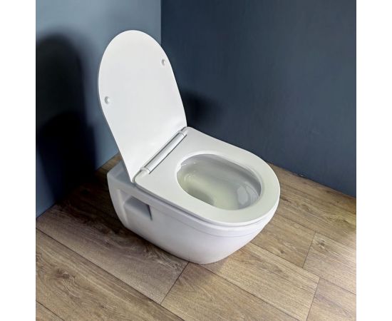 Подвесной унитаз Teymi Vitra безободковый, сиденье микролифт T40804 ЦБ-00267163 – изображение 13