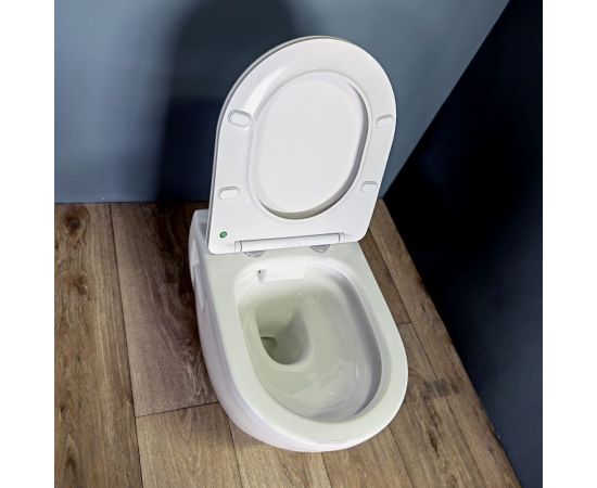 Подвесной унитаз Teymi Vitra безободковый, сиденье микролифт T40804 ЦБ-00267163 – изображение 14