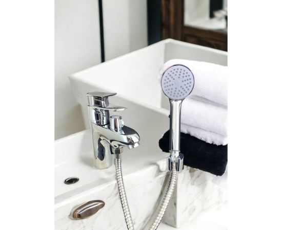 Смеситель для раковины Rainsberg с душевой лейкой 160 мм, глянцевый хром R2001F-5 – изображение 2