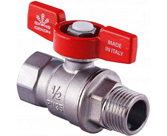 Шаровой кран GEKON с вн./нар. резьбой 1/2"", ручка-бабочка GK 554 12 – изображение 2