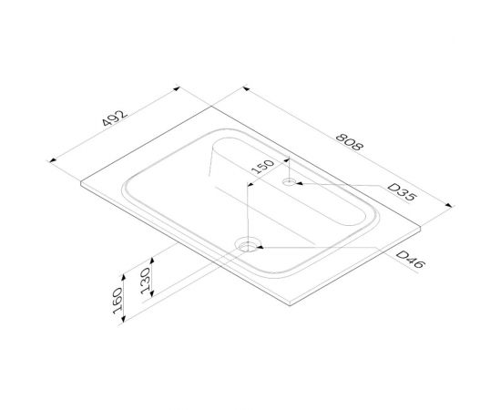Мебельная раковина AM.PM Func литьевой мрамор, 80 см, цвет белый матовый M8FWPC0800WM – изображение 3