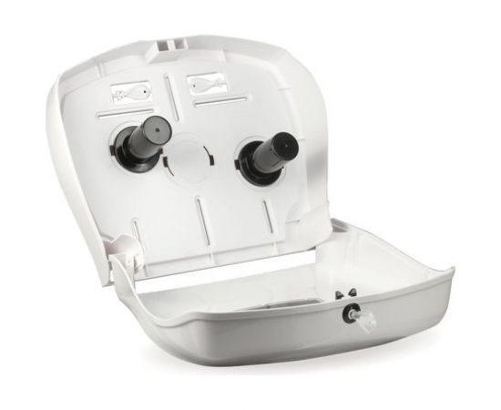 Диспенсер для туалетной бумаги ЛАЙМА PROFESSIONAL, большой, белый, ABS-пластик, 601428 – изображение 3