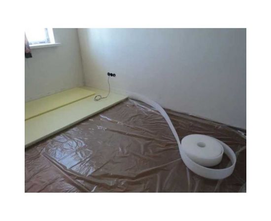 Демпферная лента с клеевым слоем для стяжки пола ISOCOM 8x100x15 СД8 – изображение 3