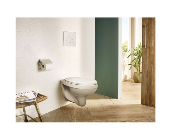 Подвесной унитаз Santeri Пэк Альфа с сиденьем полипропилен, инсталляция, панель хром глянец 1.3815.9.S00.00B.0 00061623 – изображение 4