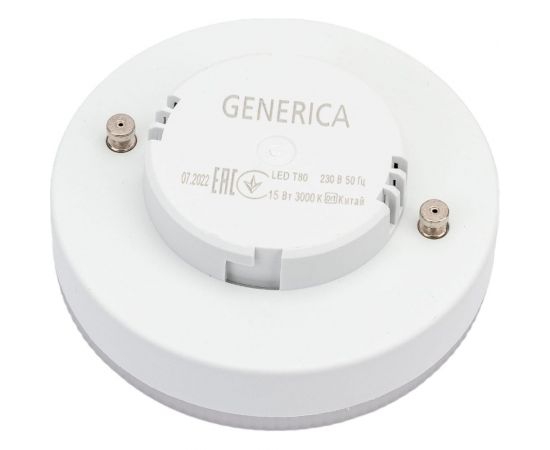 Светодиодная лампа GENERICA T80 таблетка 15Вт 230В 3000К GX53 LL-T80-15-230-30-GX53-G – изображение 4