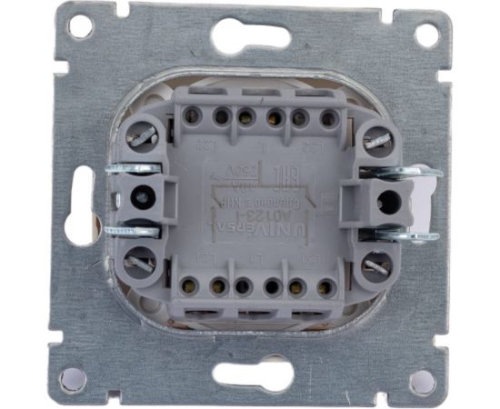 Двухклавишный выключатель UNIVersal с подсветкой серия афина, с/у, 10а, 220в, слоновая кость ivory еврослот A0123-I – изображение 4