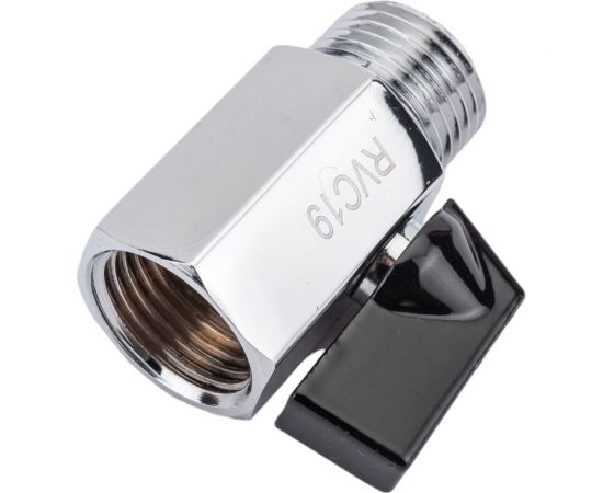 Прямой кран для бытовой техники Rvc (15) 1/2 г х 1/2 ш, мини (ручка черная) 13549 – изображение 4