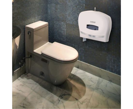 Диспенсер для туалетной бумаги ЛАЙМА PROFESSIONAL, большой, белый, ABS-пластик, 601428 – изображение 6