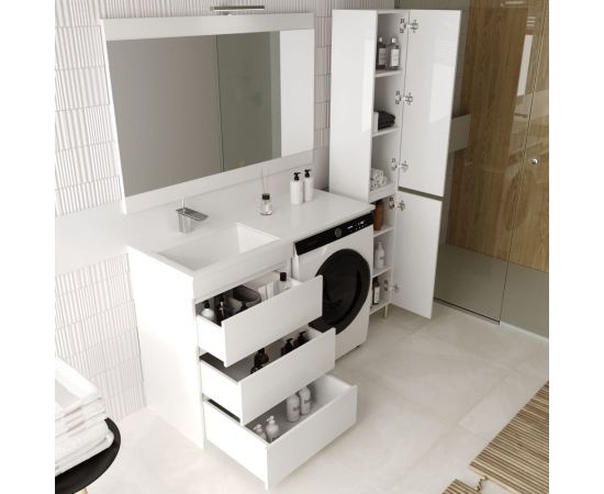 Универсальная напольная колонна Style Line "Даллас" с бельевой корзиной Люкс белая PLUS СС-00000452 – изображение 7