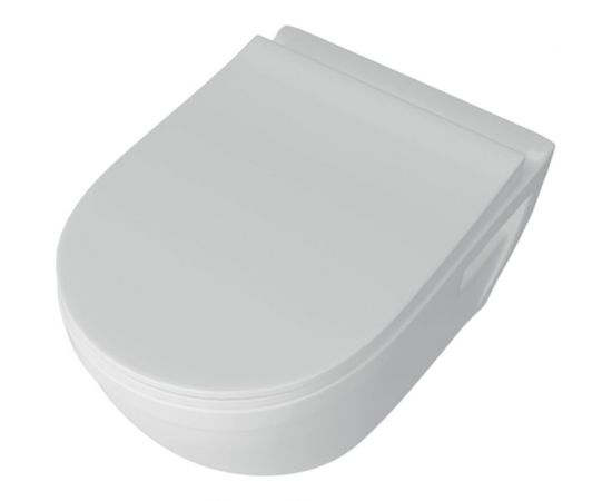 Подвесной унитаз Teymi Vitra безободковый, сиденье микролифт T40804 ЦБ-00267163 – изображение 8