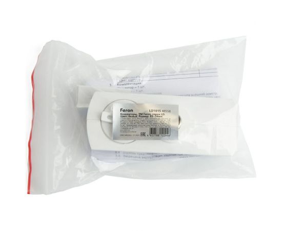 Коннектор для подвесных трековых светильников FERON белый ld1015, 48558 – изображение 8