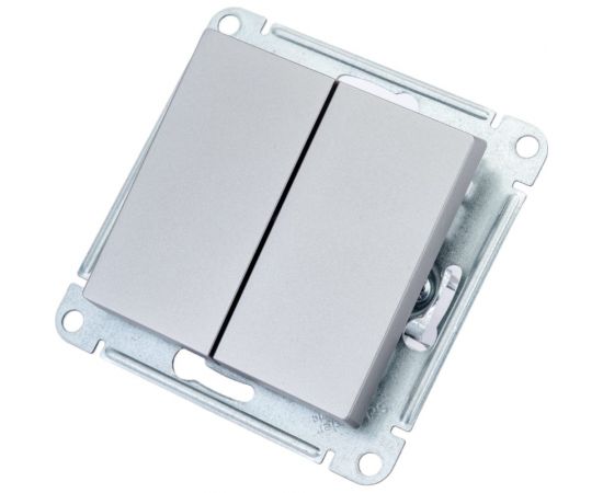 2-клавишный выключатель Schneider Electric AtlasDesign Сталь сх.5, 10АХ, механизм SE ATN000951 