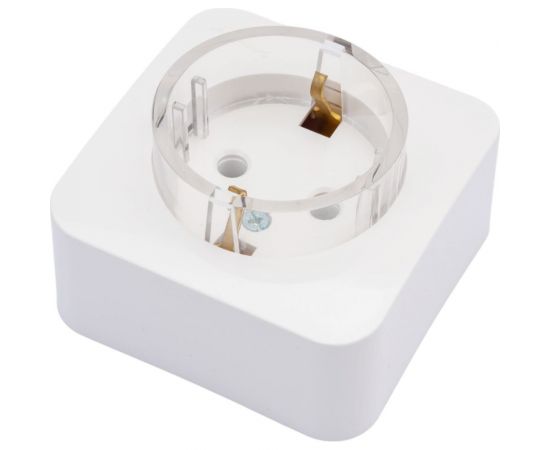 Наружная розетка Schneider Electric Молочная, с заземлением, без шторок, тонкая, 16А, 250В SE BLNRA110112 