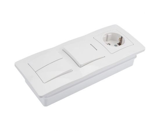Внутренний блок Schneider Electric Blanca розетка с заземлением 16А, 250В+1-клавишный выключатель+2-клавишный выключатель SE BLNBS101211 