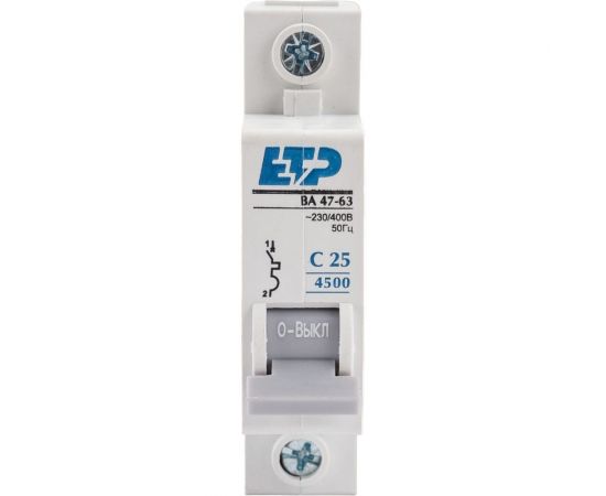 Автоматический выключатель ETP 1P 25А тип C 4,5 кА 11121 