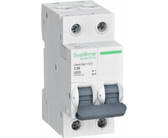 Автоматический выключатель Systeme Electric City9 set ав с 20а 2p 4.5ka 230в C9F34220 