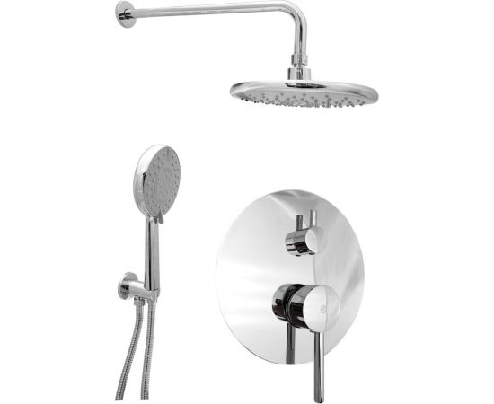 Встраиваемый смеситель для душа SANTREK AQUA-1051 (SAP-1051) круглая лейка, хром (диаметр тропической лейки 22.5 см) 312278 