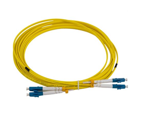 Волоконно-оптический шнур Hyperline FC-D2-9-LC/UR-LC/UR-H-5M-LSZH-YL патч-корд SM 9/125 28077 