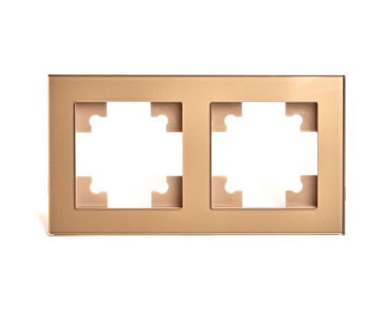 Горизонтальная 2-местная рамка STEKKER GFR00-7002-08, серия Катрин, золото 49034 
