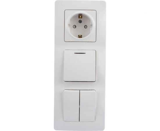 Внутренний блок Schneider Electric Blanca розетка с заземлением 16А, 250В+1-клавишный выключатель+2-клавишный выключатель SE BLNBS101211 – изображение 2