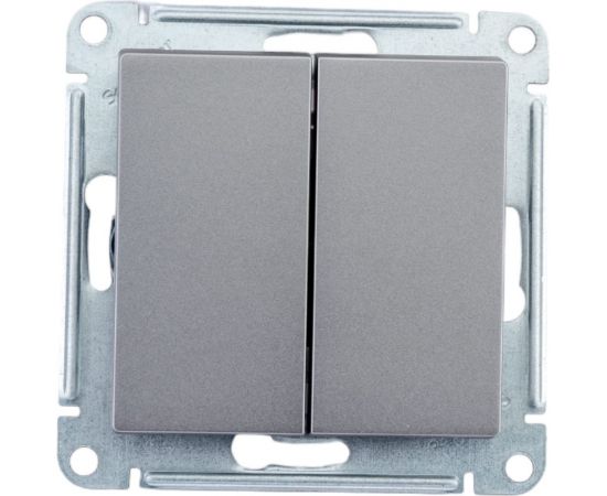 2-клавишный выключатель Schneider Electric AtlasDesign Сталь сх.5, 10АХ, механизм SE ATN000951 – изображение 2