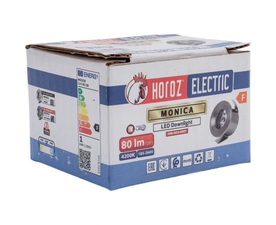 Светодиодный светильник направленного света HOROZ ELECTRIC 016-003-0001 1W, матовый хром, 4200K, 185-264V, MONICA HRZ33002914 – изображение 2