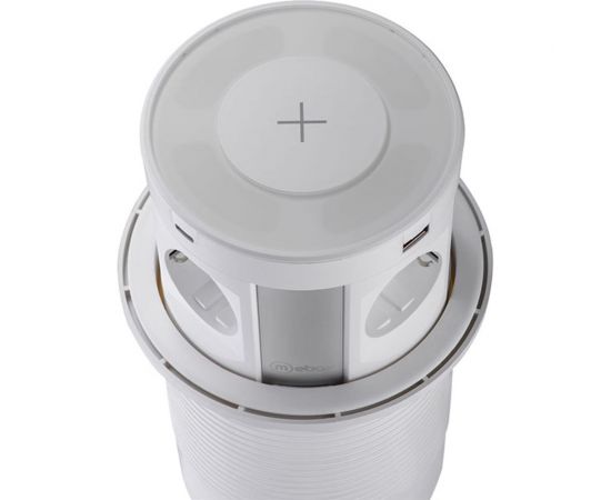 Полуавтоматический блок розеток Mebax 107J 4 секции Серебро+Белый d120мм 2 USB А + 2 USB С беспроводная 00-00001171 – изображение 2