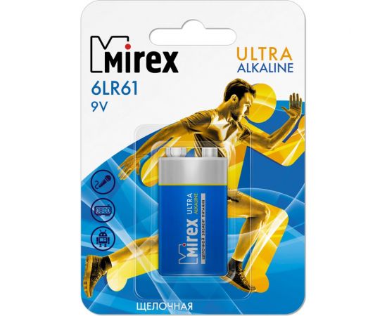 Щелочная батарея Mirex 6lr61/крона 9v 1 шт 23702-6LR6-E1 – изображение 3