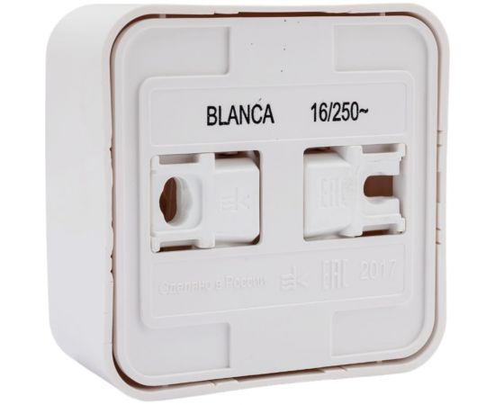 Наружная розетка Schneider Electric Молочная, с заземлением, без шторок, тонкая, 16А, 250В SE BLNRA110112 – изображение 3